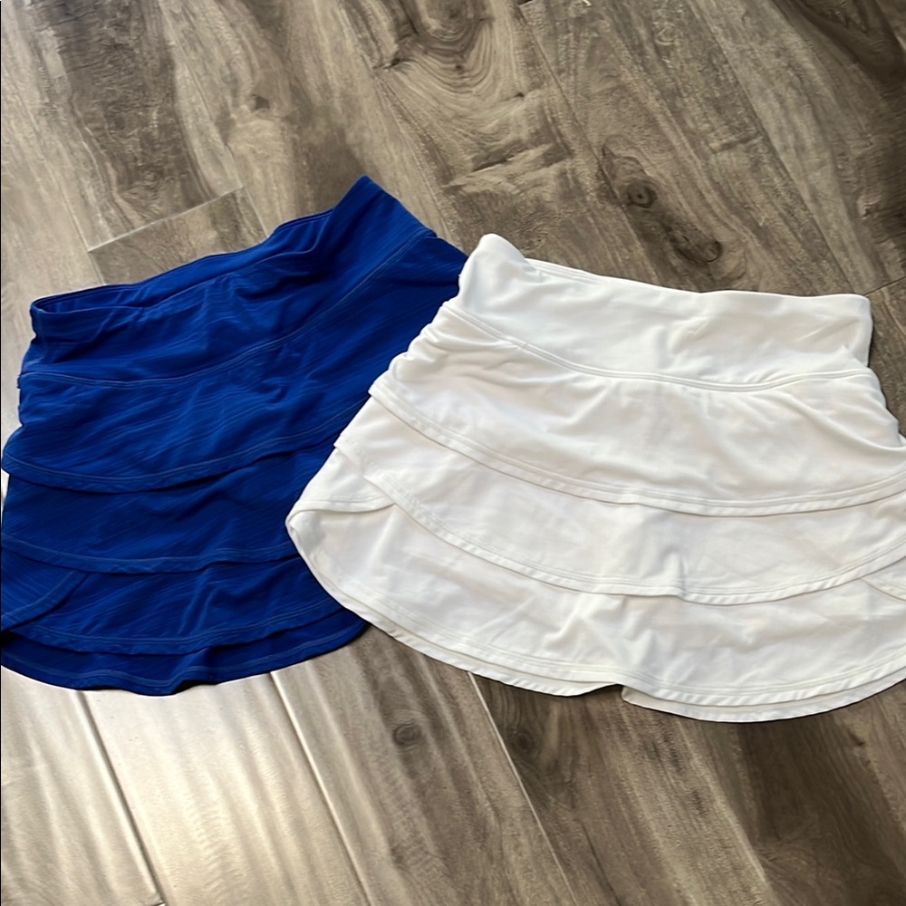 Ideology Skorts Blue and White Ruffled Resort Wear - Lot of 2